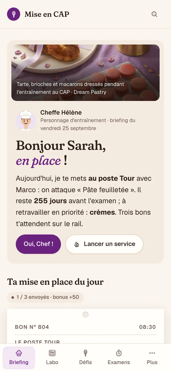 Le même briefing sur téléphone